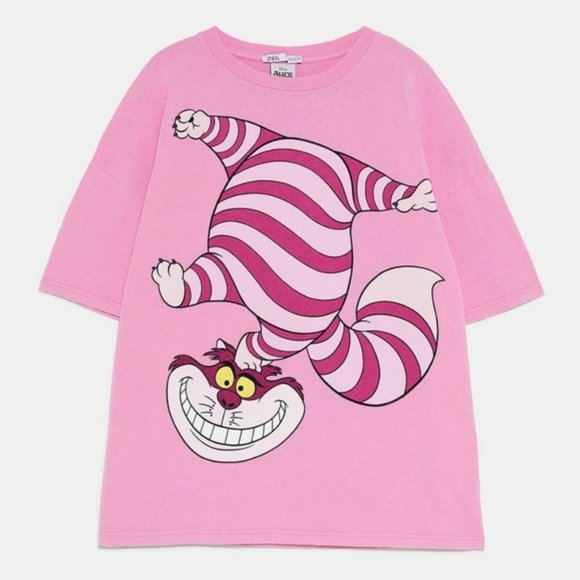 Zara x Disney Alice in Wonderland Chesire Cat Graphic Tee Shirt - Picture 4 of 16
